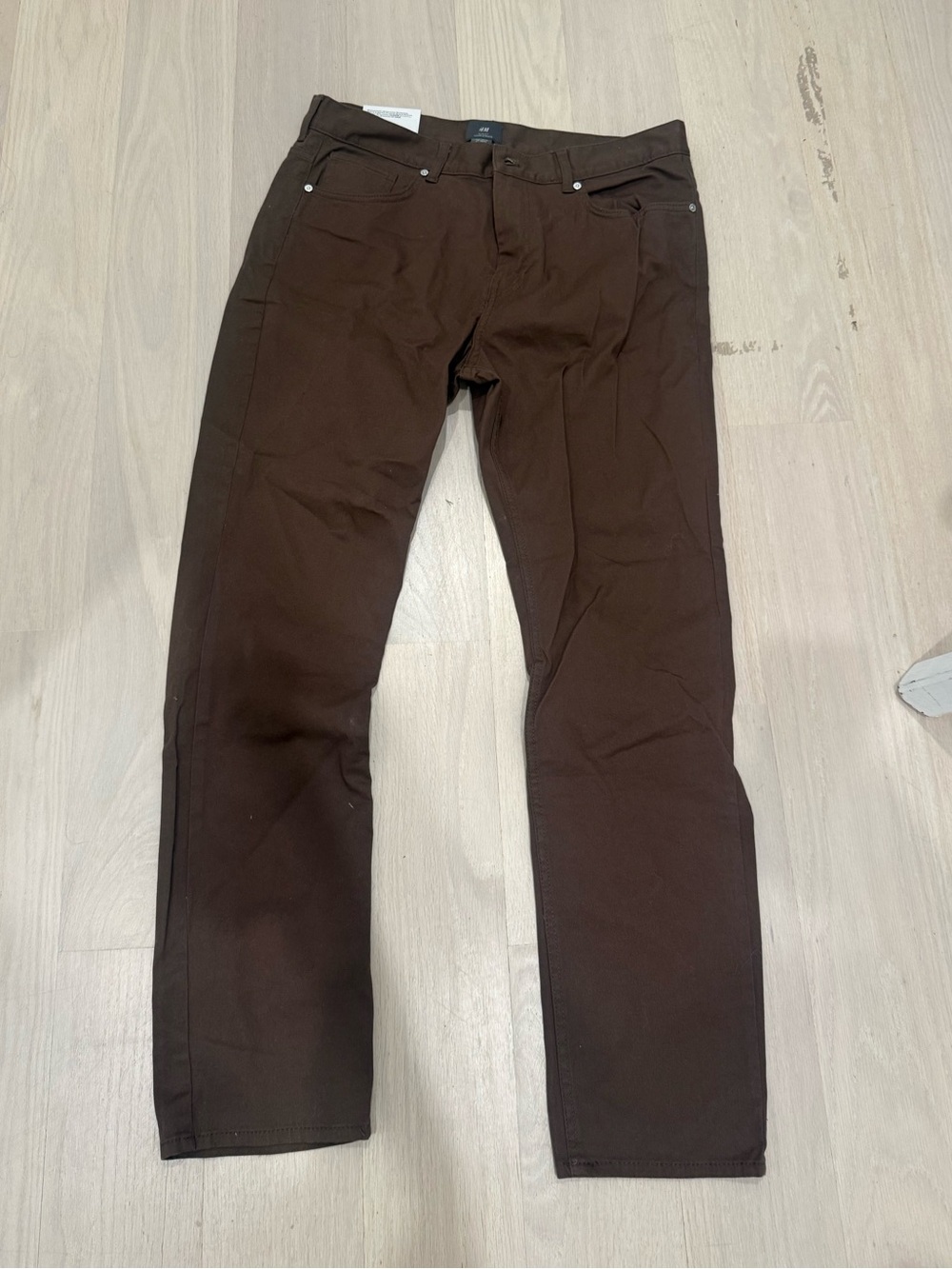 H&M Men's Dark Brown Slim Straight Jeans